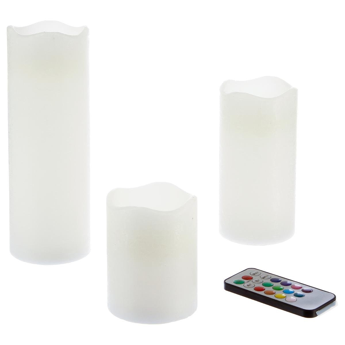Bougies LED avec flamme mobile 3x - Koper - Cuivre - Télécommande - Bougie  pilier cire