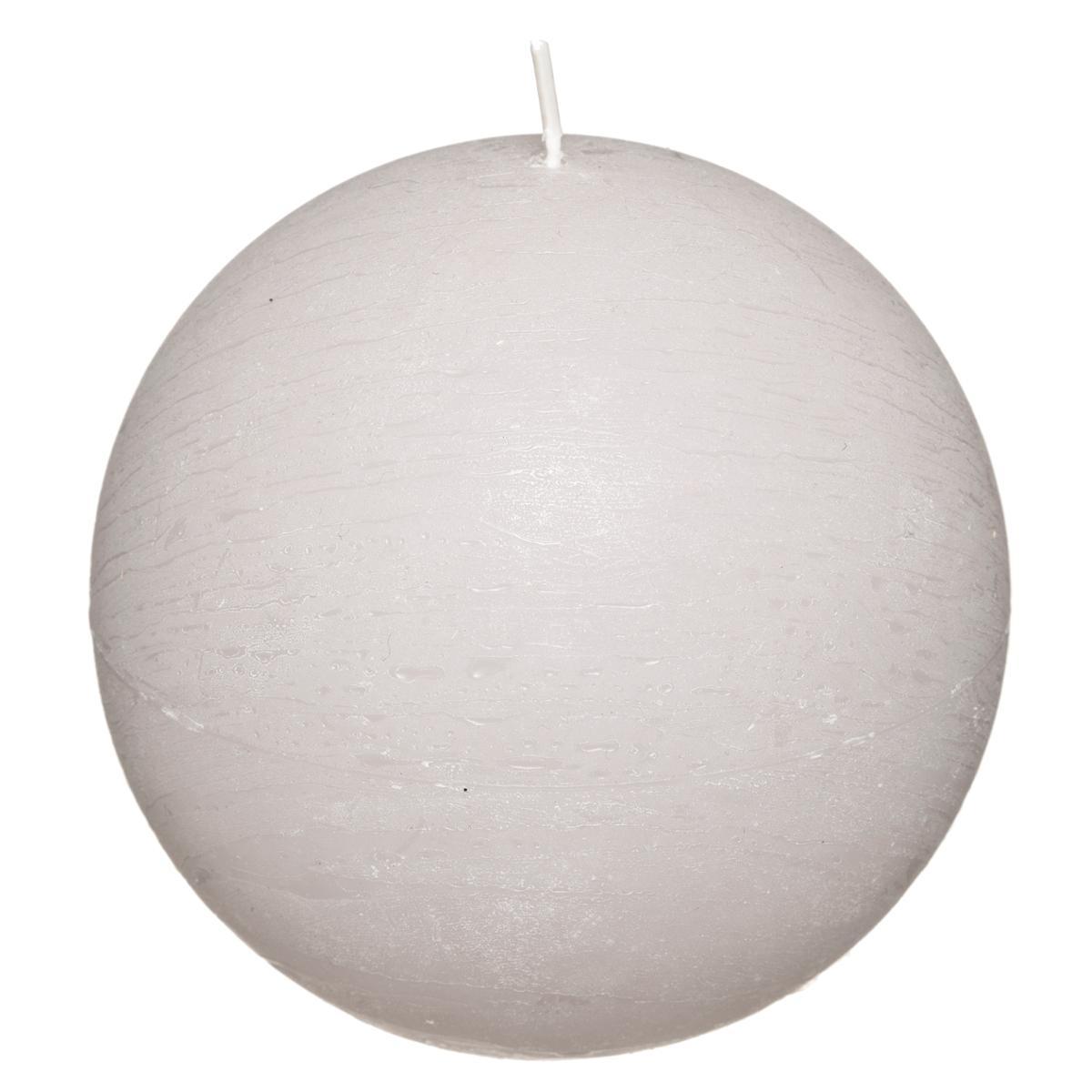 BOUGIE BOULE RUSTIC TAUPE D.10CM