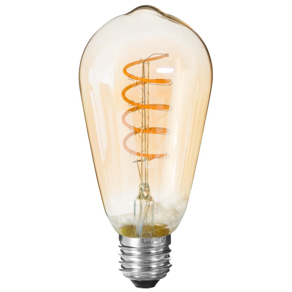 AMPOULE LED TORSADEE AMBRE ST64 4W