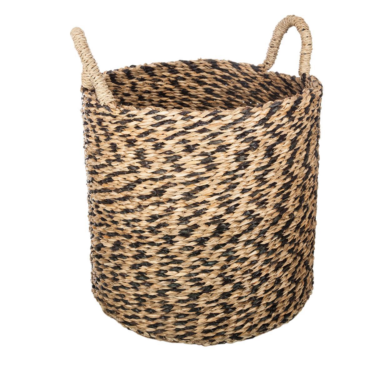 PANIER SEAGRASS ETHNIQUE ROND D.35X32.5CM