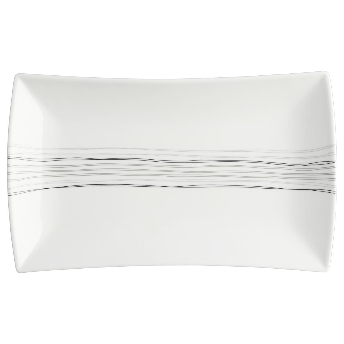 ASSIETTE RECTANGLE LIGNES 30.5X18.5CM