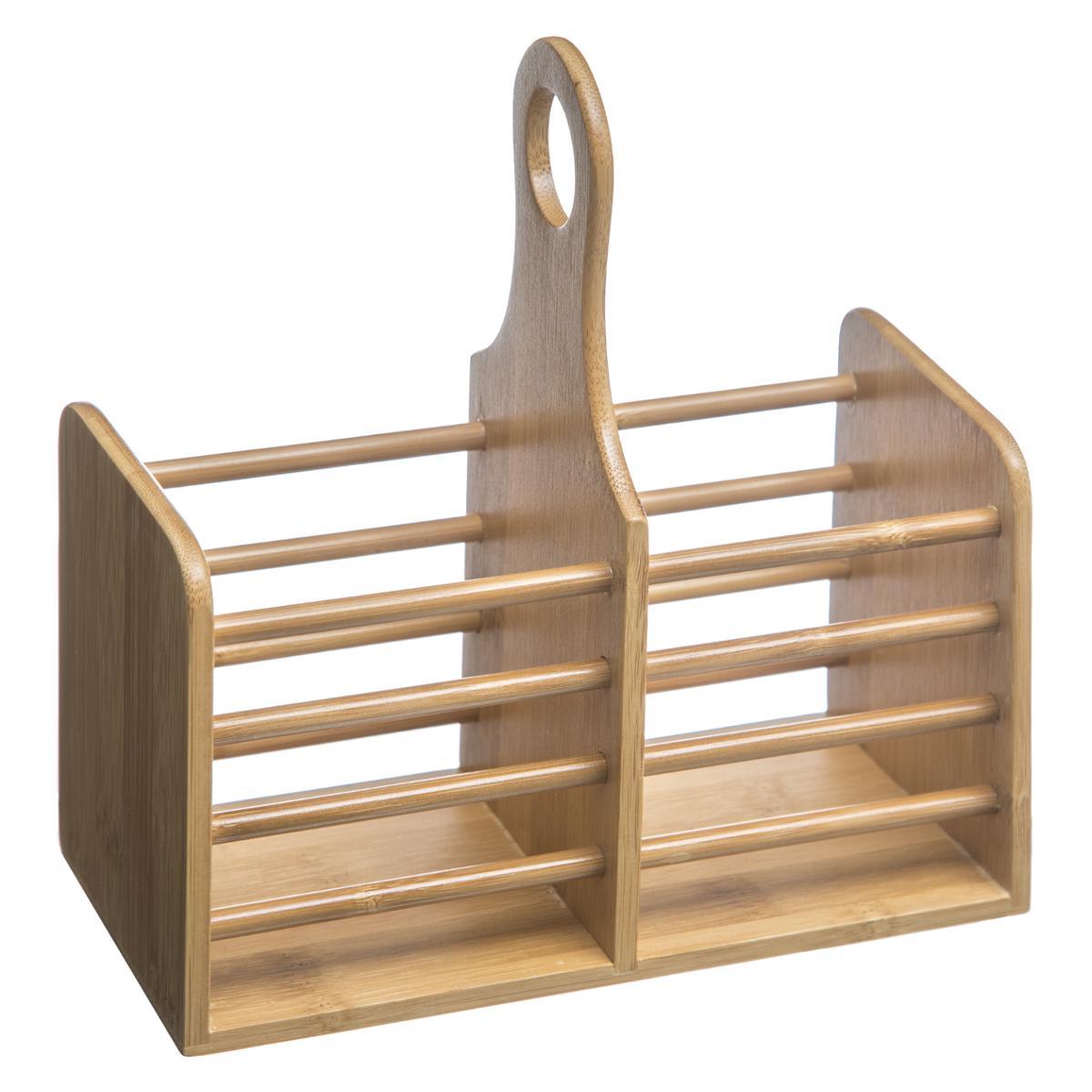 Range-couverts En Bambou Extensible Kesper - 35 à 58 Cm, 6-8 Compartiments, Pour Tiroirs Standard, Certifié FSC