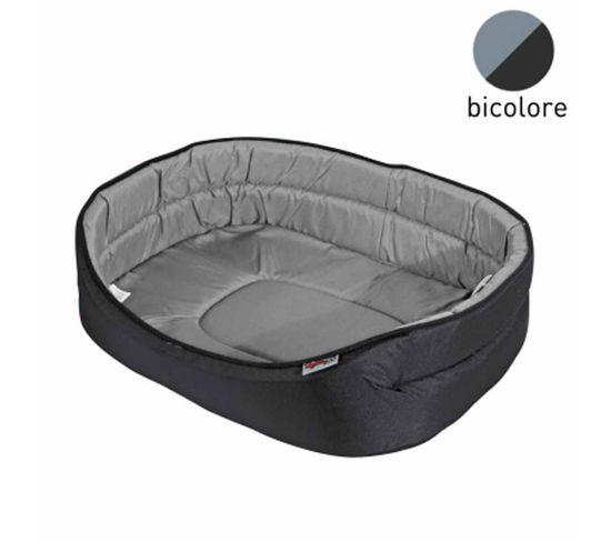 PANIER CHIEN MOUSSE NOIR ET GRIS 75CM