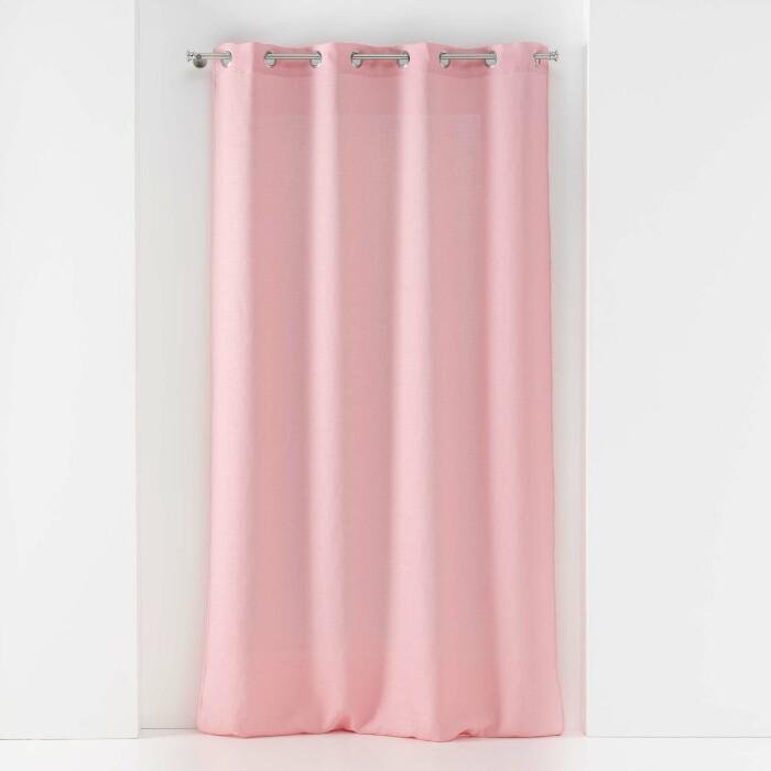 PANNEAU A OEILLETS 140X240CM VOILE TISSE SOANE ROSE