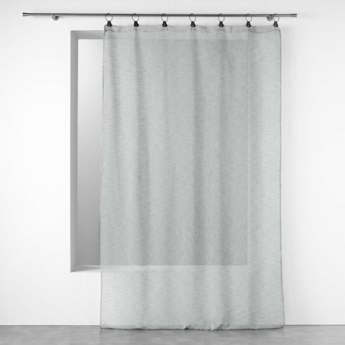 PANNEAU ANNEAUX 140X240CM VOILE TISSE LINKA GRIS