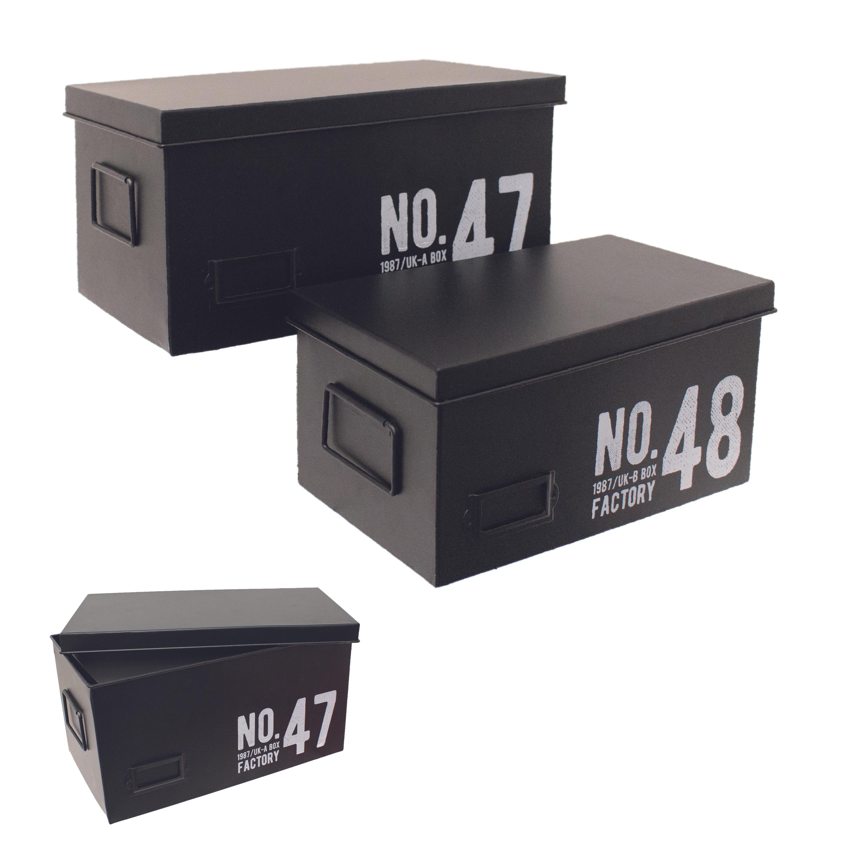 BOITE METAL FACTORY NOIR X2