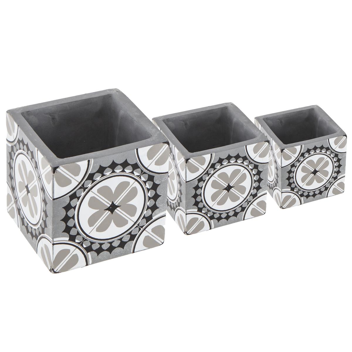 CACHE POT CIMENT CARRE MANOIR D.11X11CM