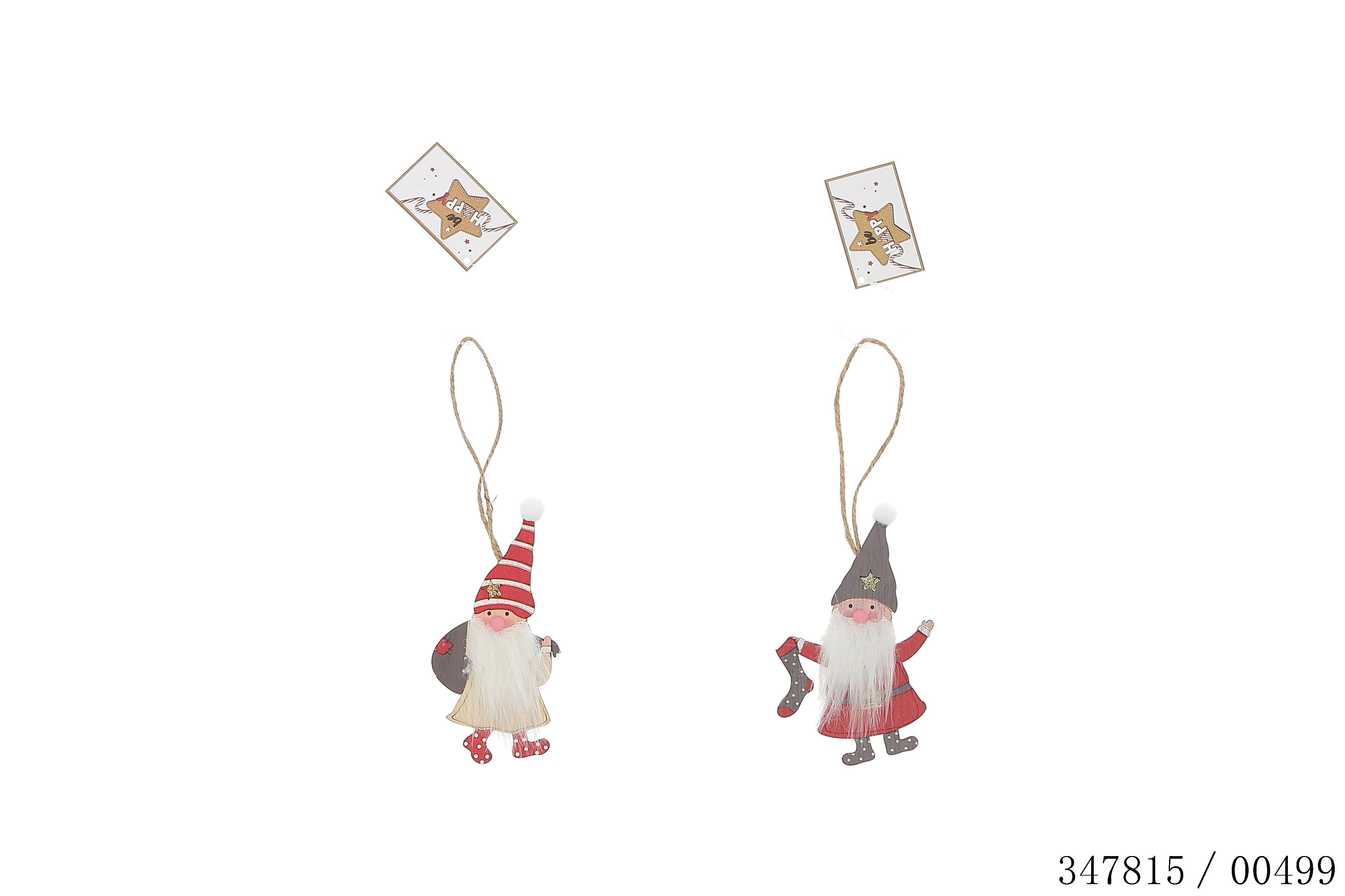 SUSPENSION PERE NOEL 6X11.5X0.5CM BOIS