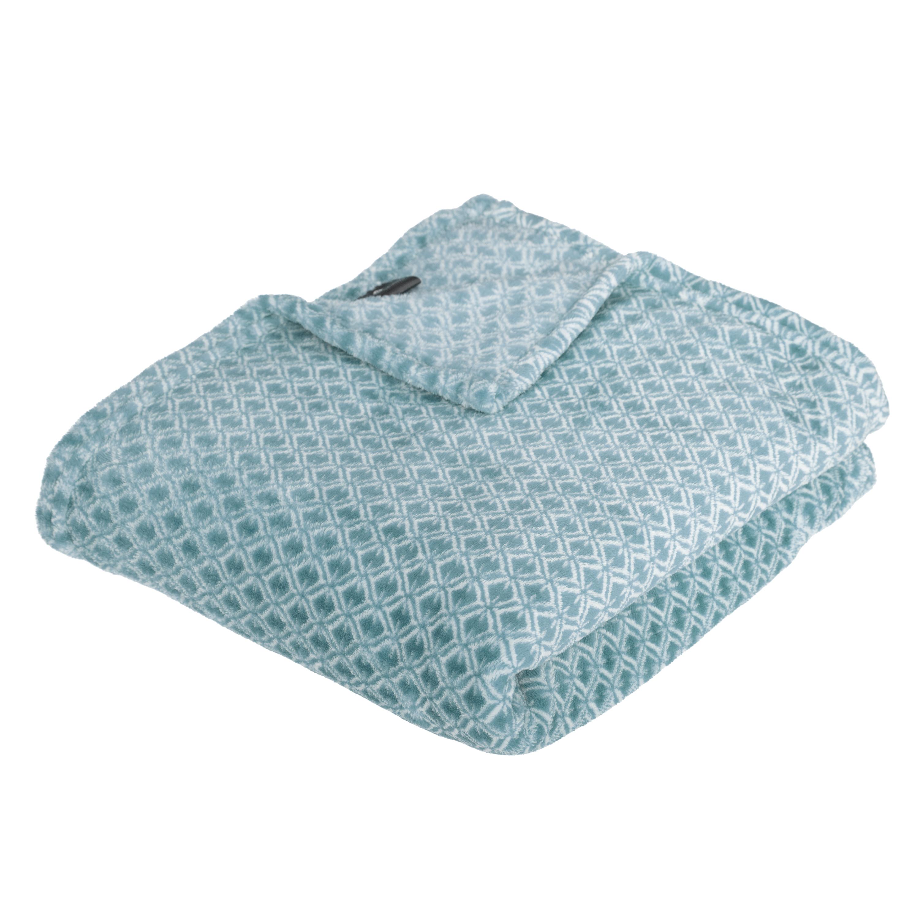 PLAID FLANELLE IMPRIME OTTO BLEU 125X150CM
