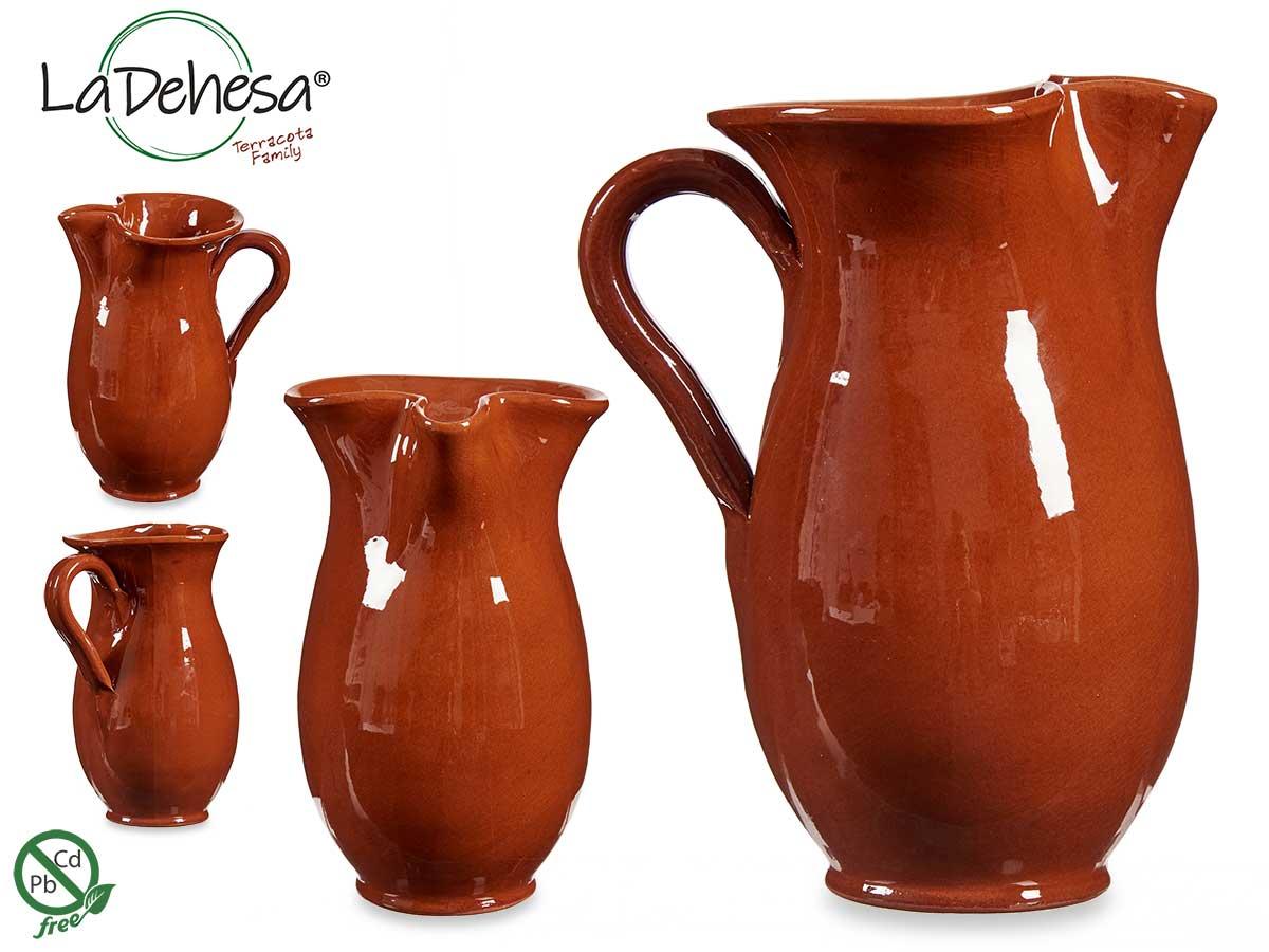 Carafe En Terre Cuite Côtelée - 1000 Ml - Émaillée à La Main - Micro-ondes & Lave-vaisselle
