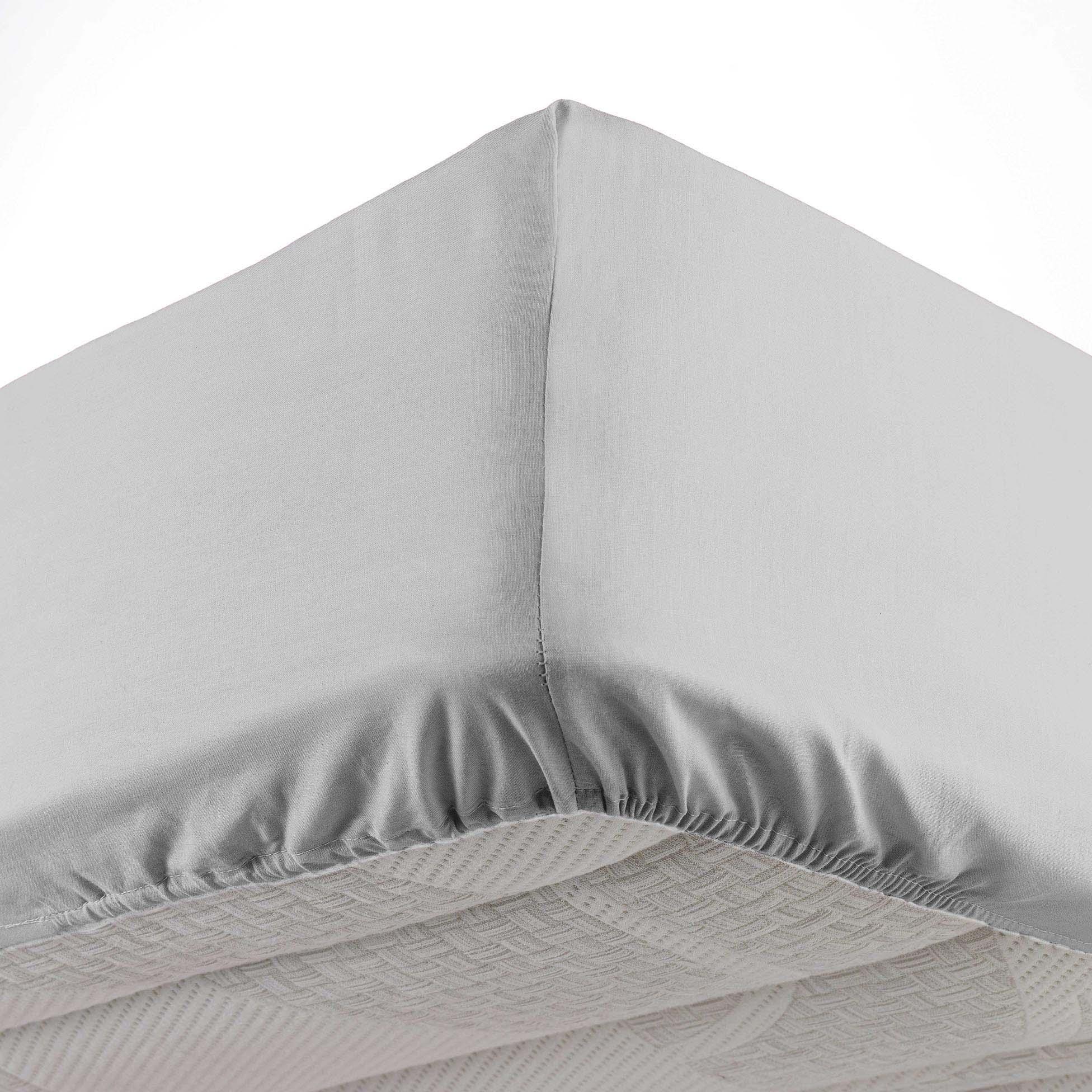 DRAP HOUSSE 140X190CM UNI OSCAR GRIS CLAIR