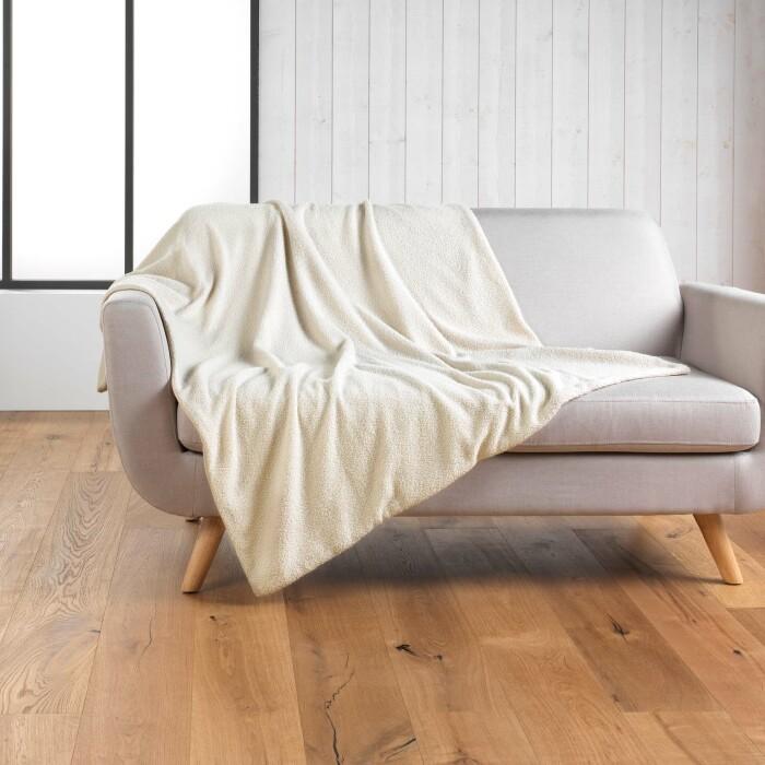 PLAID 125X150CM BOUCLETTE UNI WOOLY NATUREL