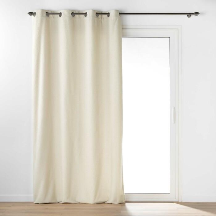 RIDEAU OEILLETS 140X240CM BOUCLETTE UNI WOOLY NATUREL