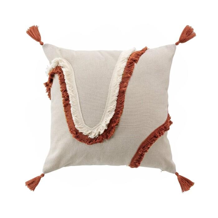 COUSSIN POMPON 40X40CM FANTAISIE MALORY TERRACOTA