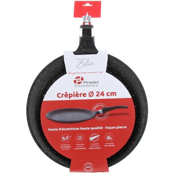ESTIA POELE A CREPES 24CM FACON PIERRE SANS MANCHE
