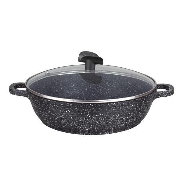 ESTIA MIJOTEUSE 28CM FACON PIERRE AVEC COUVERCLE VERRE