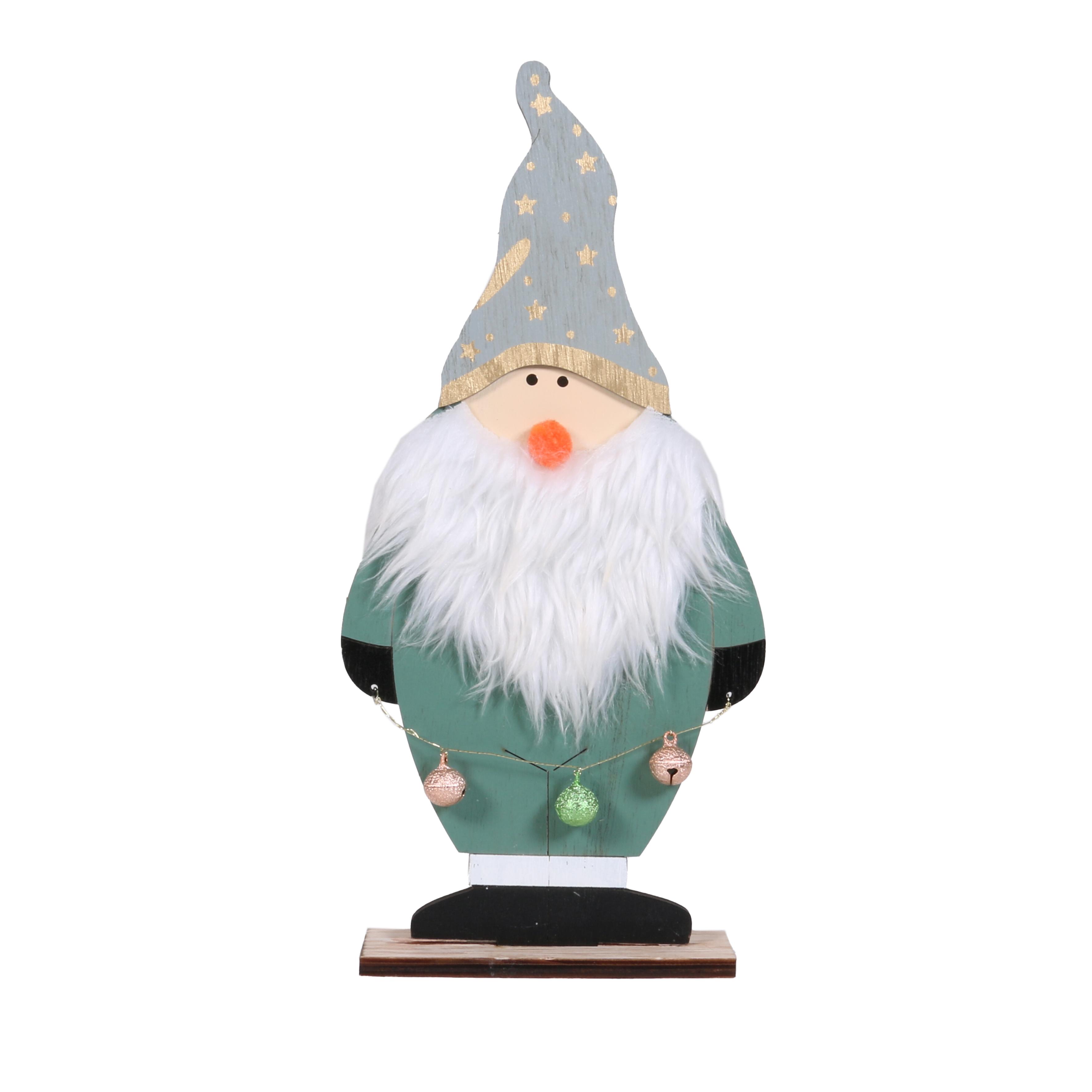 PERE NOEL A POSER GRELOTS VERT D EAU H.29CM