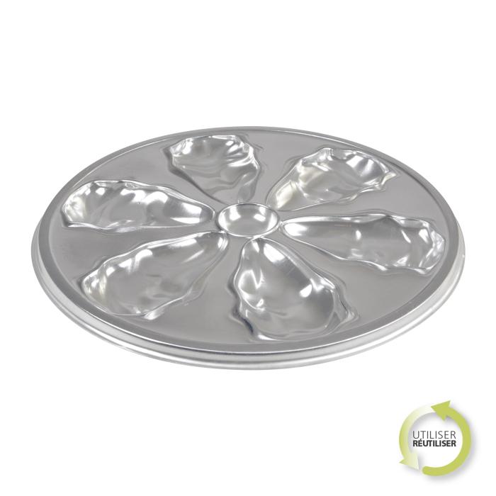 PLATEAU A HUITRES D.25CM X2 PIECES ARGENT
