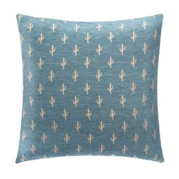 HOUSSE COUSSIN CHENILLE CACTUS BLEU 40X40CM