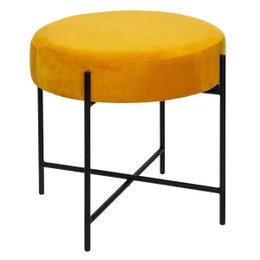 TABOURET APPOINT VELOURS ARTY OCRE