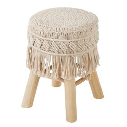 TABOURET MACRAME ETE D.32X42CM