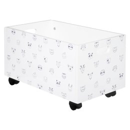 COFFRE A ROULETTES BLANC D.48X28X28.5CM