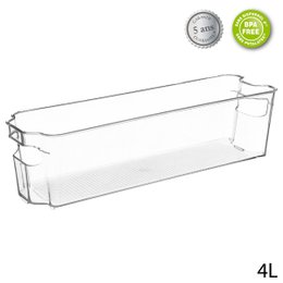 Bacs de Rangement Frigo 2 Pcs - Plastique Paniers de Rangements  (40cmx12cmx16cm)- Organisateur Frigo Empilable pour Réfrigérateur, Cuisine,  Etagère