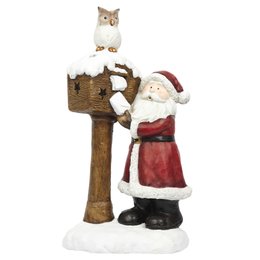 PERE NOEL BOITE AUX LETTRES HIBOU LED H.43CM