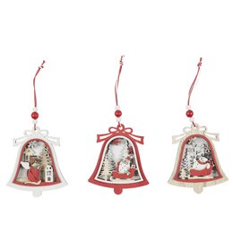 SUSPENSION CLOCHE AJOUREE AVEC SCENE DE NOEL