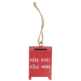 SUSPENSION BOITE AUX LETTRES NOEL METAL ROUGE