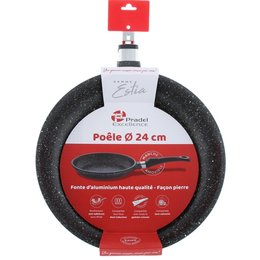 ESTIA POELE 24CM FACON PIERRE SANS MANCHE