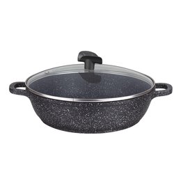 ESTIA MIJOTEUSE 28CM FACON PIERRE AVEC COUVERCLE VERRE