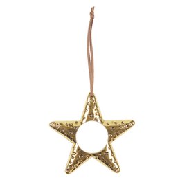 SUSPENSION ETOILE DOREE AJOUREE D.8CM