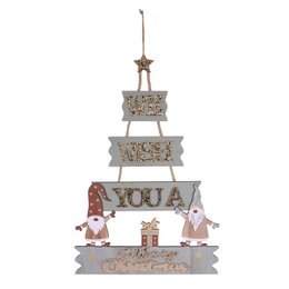 SUSPENSION PANCARTE MERRY CHRISTMAS VERT ET DORE