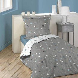 PARURE 140 X 200 CM PHOSPHORESCENT FLUO NIGHT GRIS