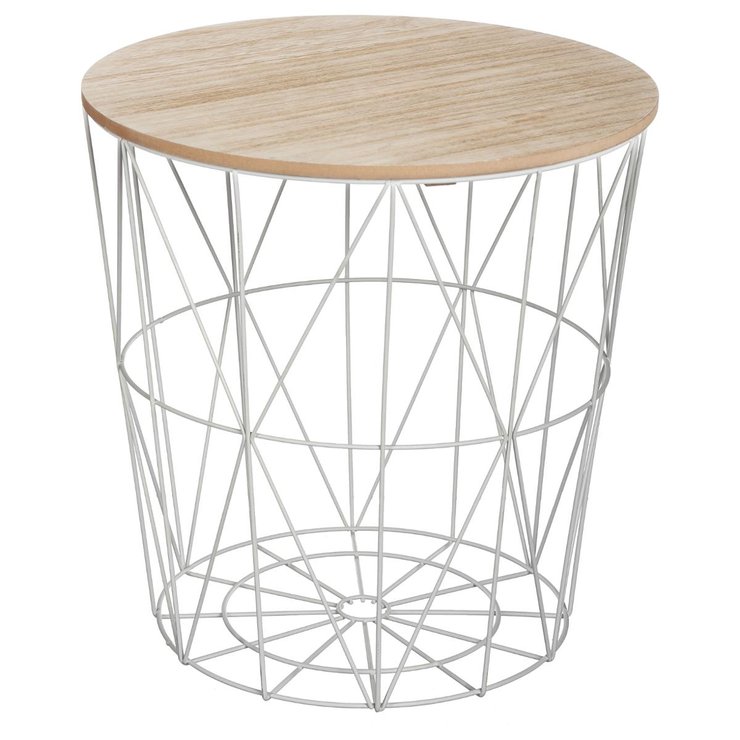 TABLE CAFE METAL GRIS KUMI D.41X40CM