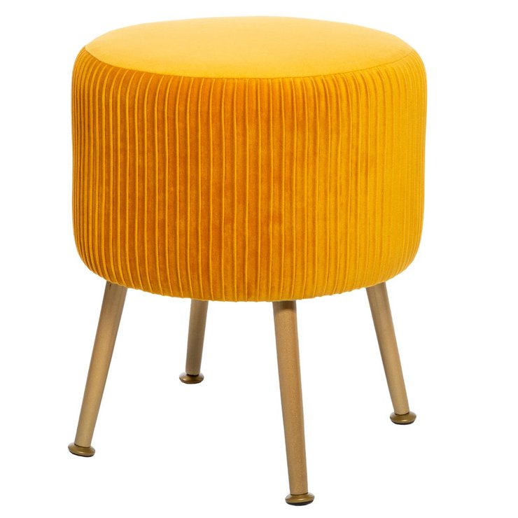 TABOURET APPOINT VELOURS SOLARO OCRE
