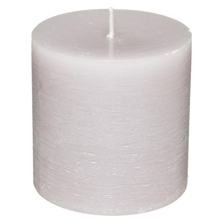 BOUGIE RONDE RUSTIC TAUPE 6.7X7CM