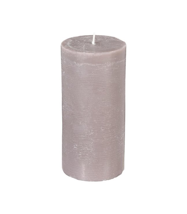 BOUGIE RONDE RUSTIC TAUPE 7X14CM