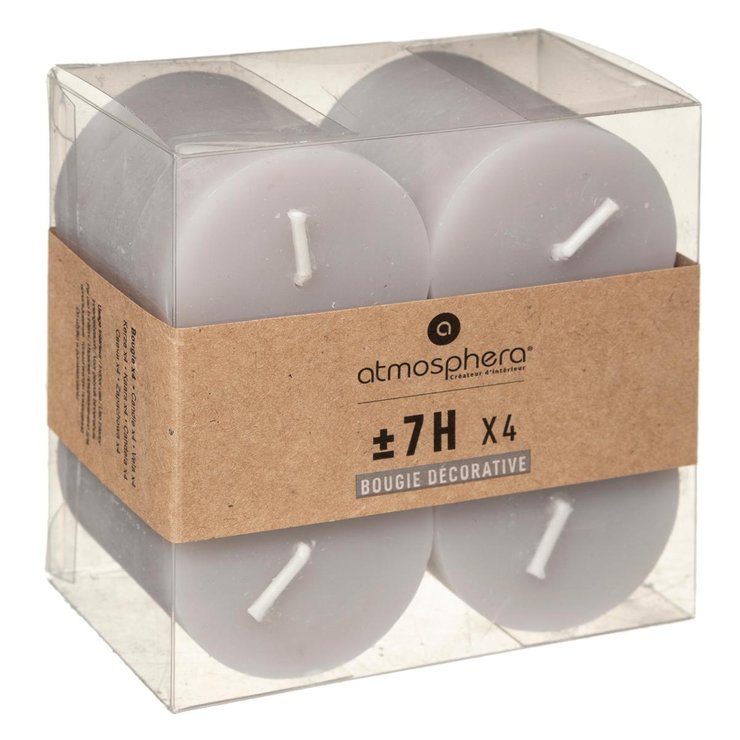BOUGIE VOTIVE RUSTIC X4 TAUPE