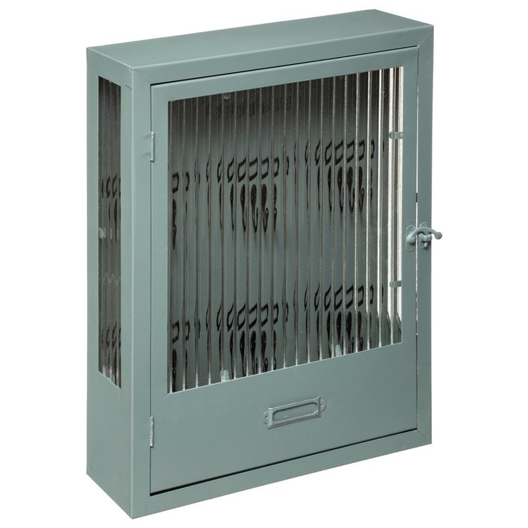 BOITE CLE METAL VERRE HOUSE 28X38CM