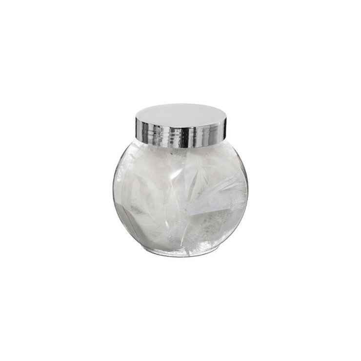 ACCESSOIRE BOCAL PLUMES PAILLETTE BLANC ARGENT