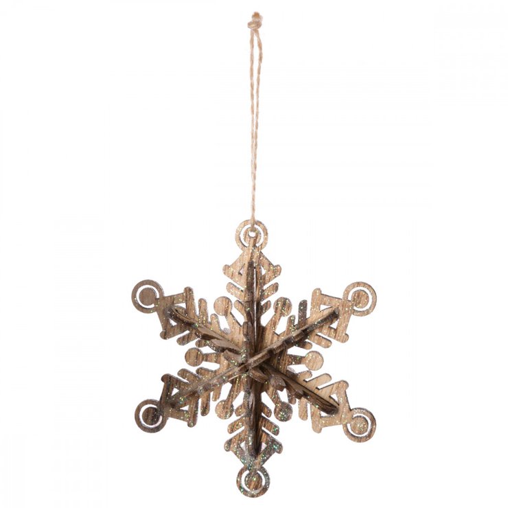 SUSPENSION FLOCON 3D EN BOIS