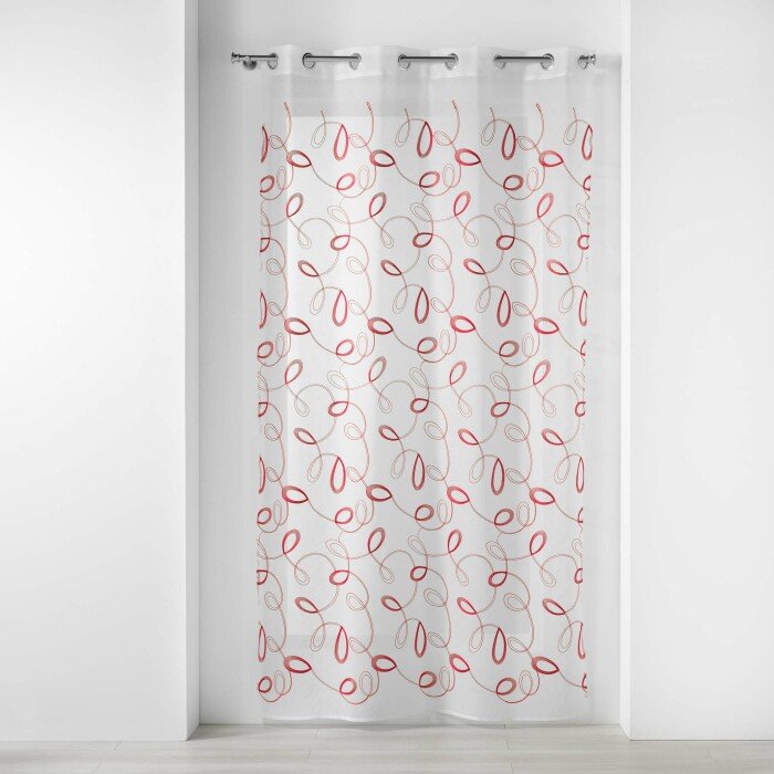 PANNEAU A OEILLETS 140X240CM BRODE HOOPS ROUGE