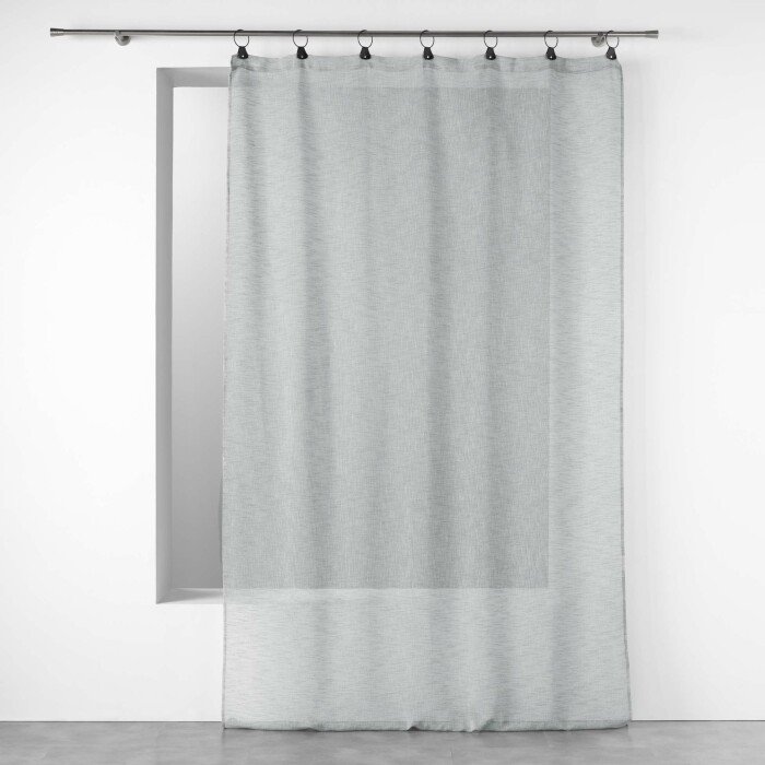 PANNEAU ANNEAUX 140X240CM VOILE TISSE LINKA GRIS