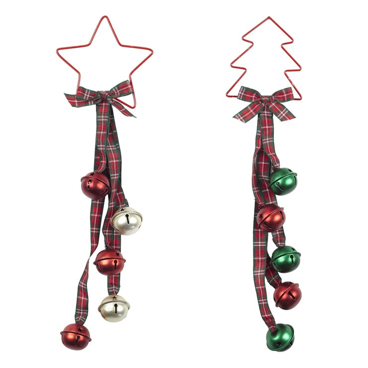 SUSPENSION GRELOTS TARTAN H.40CM