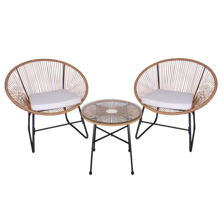 SALON JARDIN SAN MARCO 2 FAUTEUILS ET TABLE