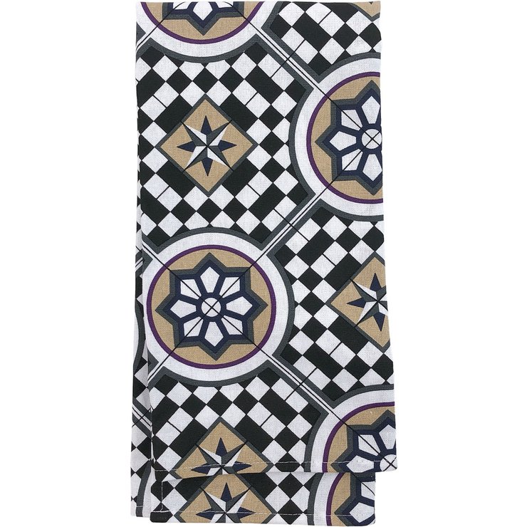 TORCHON CHEF MOSAIQUE 50X70CM COTON FRAMBOISE
