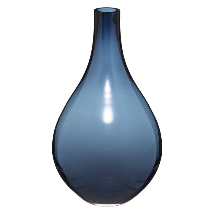 VASE BOUTEILLE SOLID BLEU H.35CM