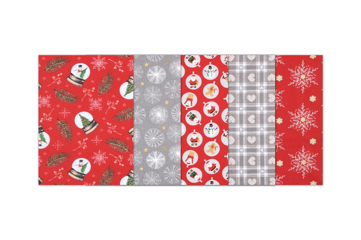 LOT DE 5 COUPONS 45X55 CM  NOEL